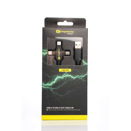 RidgeMonkey kábel Vault USB-A to Multi Out Cable 2m