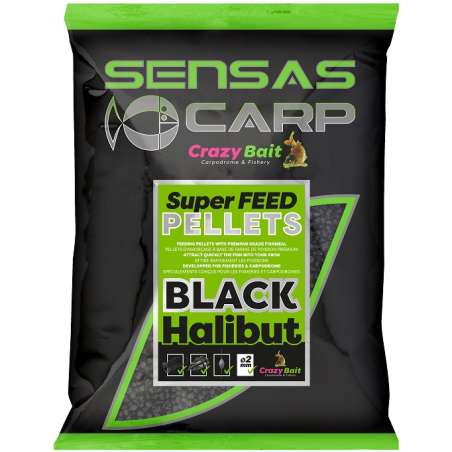 Sensas Pelety Super Feed Black Halibut (halibut) 700g 2mm