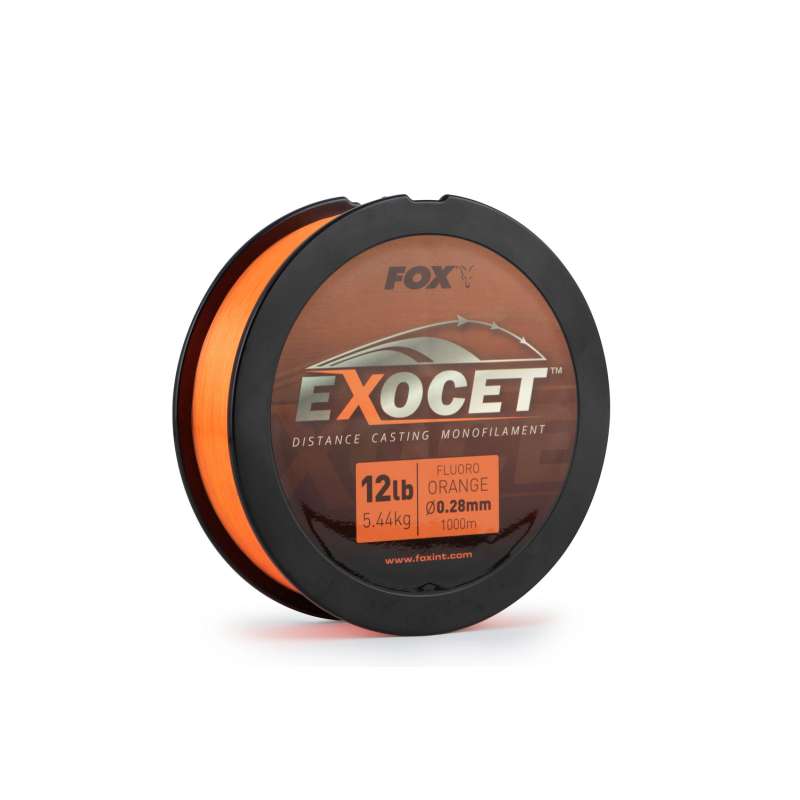 FOX vlasec Exocet Fluoro Orange Mono 0.28mm 12lb/5.5kg (1000m)