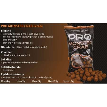 STARBAITS Boilie Probiotic Monster Crab 14mm 2,5kg