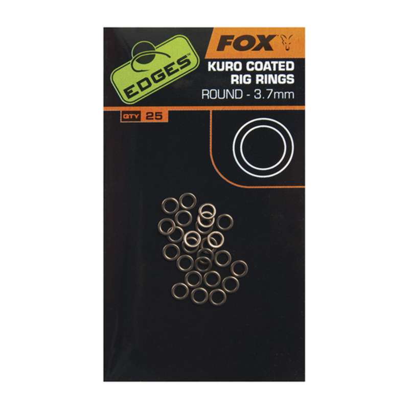 Fox krúžok EDGES™ Kuro Coated Rig Rings - 3.7mm Large