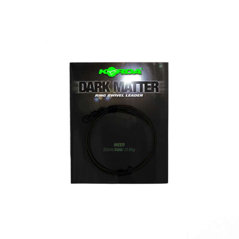 KORDA Dark Matter Leader 50 cm Ring Swivel Weed