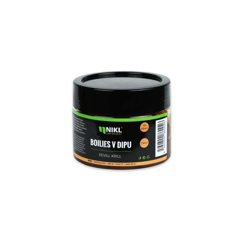 NIKL Boilies v dipe Devill Krill 18+20mm 250g