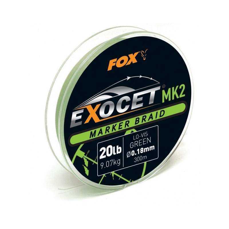 FOX Šnúra Exocet MK2 Marker Braid 300 m Green 0,18mm / 9,07 kg