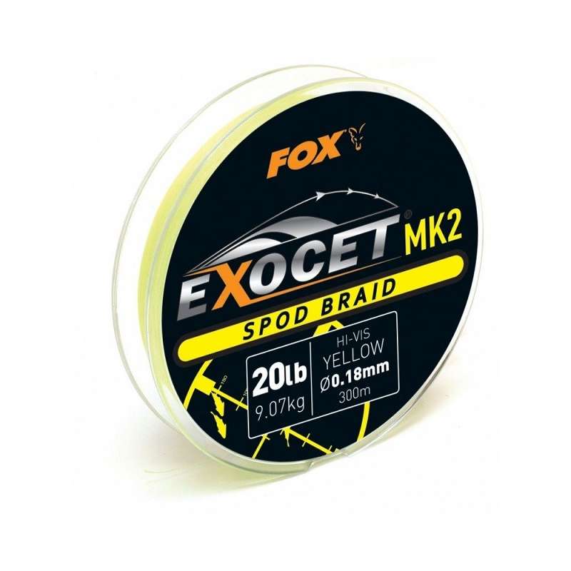 FOX Šnúra Exocet MK2 Spod Braid 300 m Yellow 0,18 mm / 9,07 kg