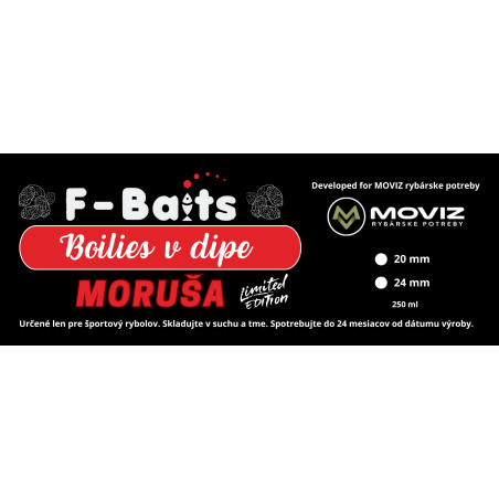 F-BAITS Moruša Boilies v dipe 20mm