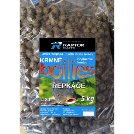 RAPTOR BAITS Kŕmne Bolies Repkáče 5kg 20mm