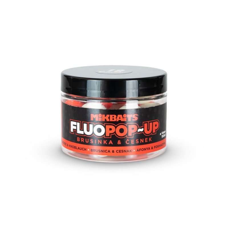 MIKBAITS Fluo Pop-up 150ml Brusinka Česnek MIKBAITS Fluo Pop-up 150ml Brusinka Česnek