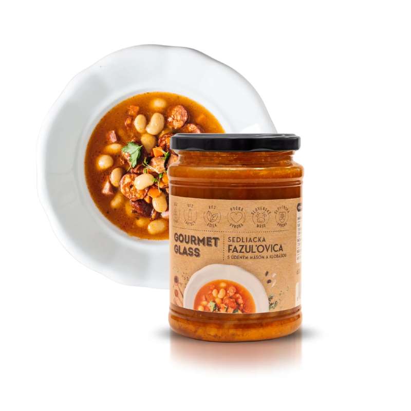 Sedliacka Fazuľovica s údeným mäsom a klobásou 600g Sedliacka Fazuľovica s údeným mäsom a klobásou 600g